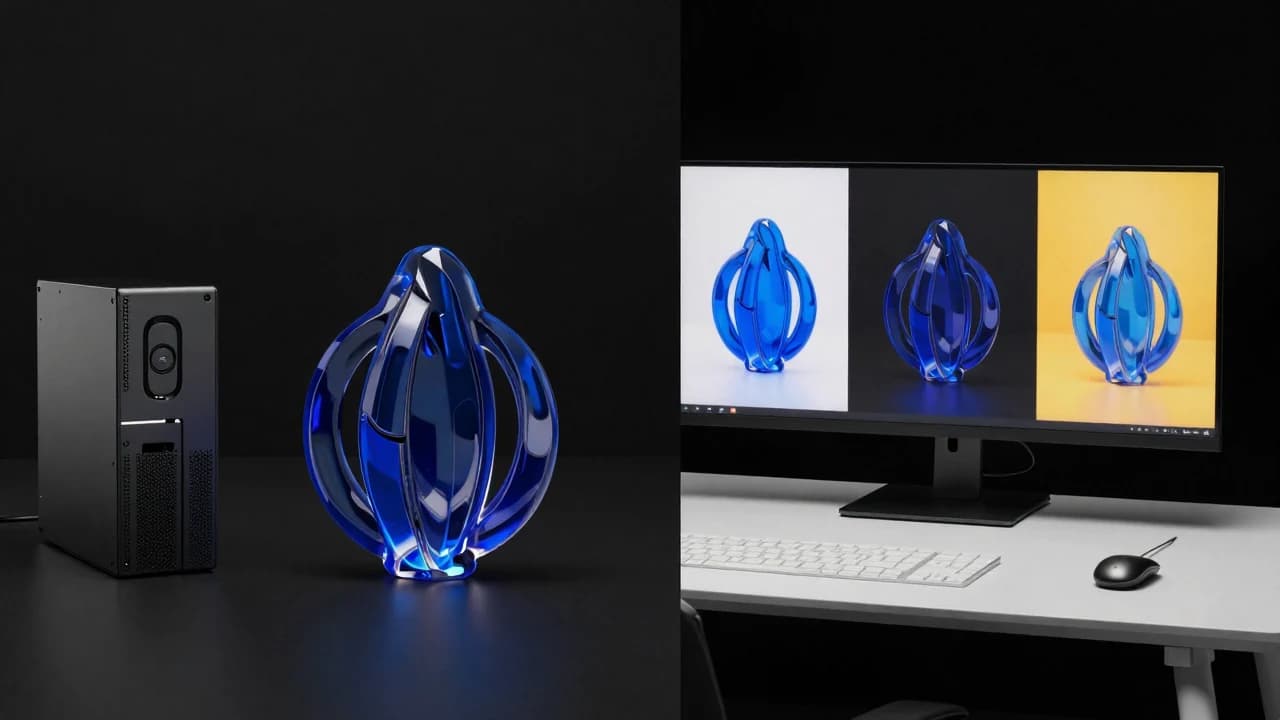 Split editorial image comparing a local image-generation workstation with a multimodal editing workspace