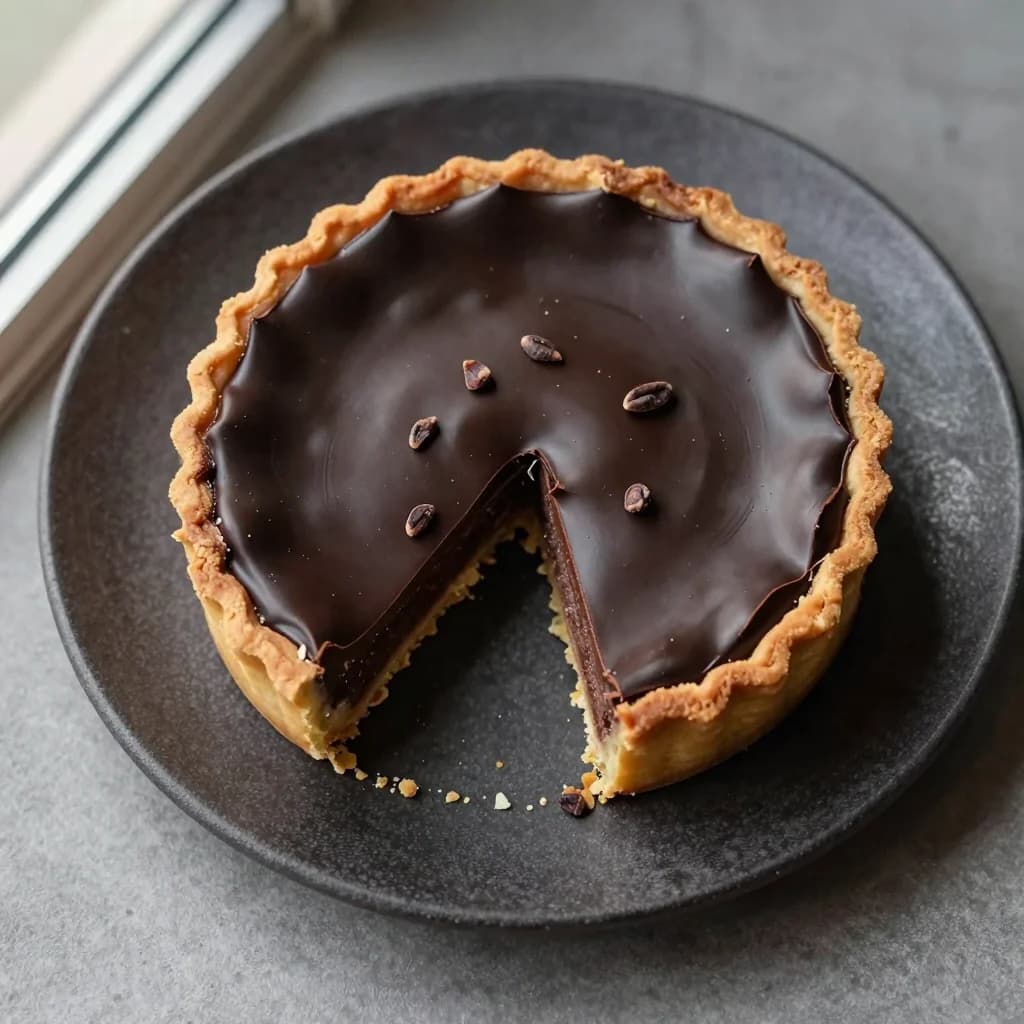 Chocolate tart food photograph generated by Z-Image